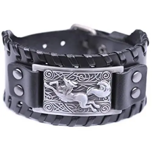 fishhook Celtic Knot Fox Smart Symbol Bangle Talisman Amulet Leather Bracelet fishhook Celtic Knot Fox Smart Symbol Bangle Talisman Amulet Leather Bracelet