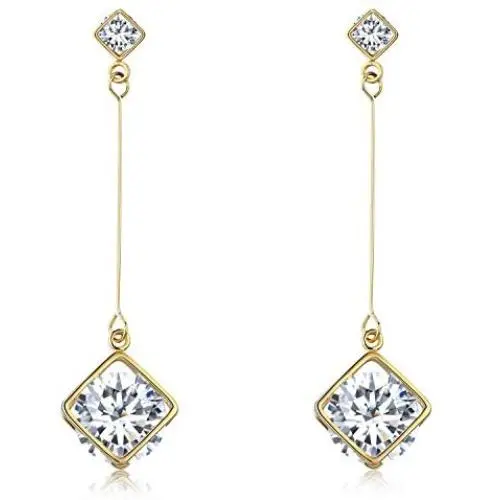 SBLING 18K Gold Plated or Platinum Plated Cubic Zirconia Drop Earrings (3.9 cttw) SBLING 18K Gold Plated or Platinum Plated Cubic Zirconia Drop Earrings (3.9 cttw)