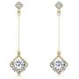 SBLING 18K Gold Plated or Platinum Plated Cubic Zirconia Drop Earrings (3.9 cttw)