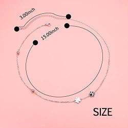 YinShan Dainty S925 Sterling Silver Jewelry Adjustable Choker Necklace Chain and Bracelet