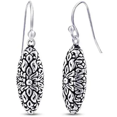 Charmsy Sterling Silver Jewelry Light-Weight Antique Filigree Drop Dangle Earring for Women Charmsy Sterling Silver Jewelry Light-Weight Antique Filigree Drop Dangle Earring for Women