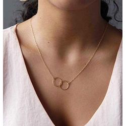 Your Always Charm Mothers Day Necklace Mother Daughter Necklace for 2 Interlocking Circles Necklace for Mother & Daughter Mothers Day Jewelry Gifts Birthday Gift