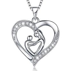 MUATOGIML Mothers Birthday Gifts 925 Sterling Silver Love You Mom Heart Infinity Pendant Necklace for Women Nana