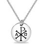 BEKECH Ancient Christian Symbol Jewelry Chi Rho Alpha Omega Symbol Pendant Christogram Necklace Religious Medal Gift for Christian Culture Lovers