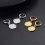 Gold Huggie Hoop Earrings with Dangle Charm|Platinum or 18K Gold Plated Allah Earrings,Small Heart/Coin Style Drop Earrings for Women Girls