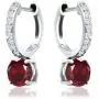CRYSTAL ICE Sterling Silver Birthstone Drop Dangle Hoop Earrings, Colored Swarovski Crystal CRYSTAL ICE Sterling Silver Birthstone Drop Dangle Hoop Earrings, Colored Swarovski Crystal