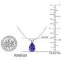 Dazzlingrock Collection 10K 8x6 mm Pear Cut Ladies Solitaire Teardrop Pendant (Silver Chain Included), White Gold