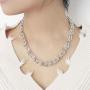 UNY Style Trendy Elegant Vintage Retro Unique Fashion style 2 Tone Double Twist Wire Link Women Short Chain Necklace