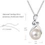 FANCIME Pearl Necklace 9-10mm Genuine Freshwater Pearl in Sterling Silver Birthstone Necklace for Women Heart Necklace June Birthstone Fine Jewelry for Women