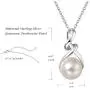 FANCIME Pearl Necklace 9-10mm Genuine Freshwater Pearl in Sterling Silver Birthstone Necklace for Women Heart Necklace June Birthstone Fine Jewelry for Women