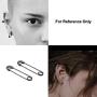 TOPBRIGHT 5 Pairs Stainless Steel Stylish Cartilage Earrings Punk Goth Safety Pin Earrings for Mens Women