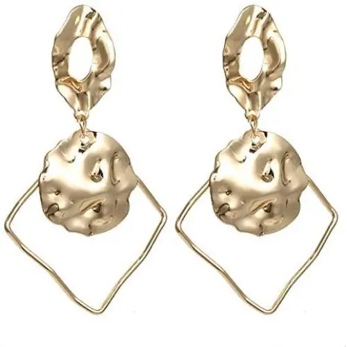 Geometric Triangle Earring Metal Simple Drop Dangle Earring Plating Gold Black Bohemian Dangling Costume Earring For Women Girl Bar Party Fashion Jewelry