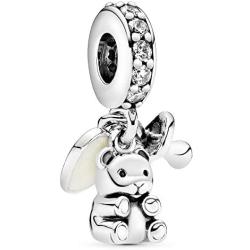 Pandora Jewelry Baby Teddy Bear Dangle Cubic Zirconia Charm in Sterling Silver