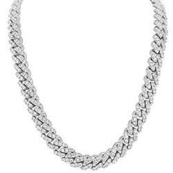 Shop-iGold 18K Gold Finish Lab Diamond CZ Miami Cuban Link Chain Necklace Micro Pave Iced Out Mens Choker Necklace - Mens Jewelry, Mens Necklace, Iced Out Chain, Iced Out Jewelry