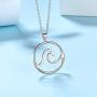 Womens Ocean Wave Necklace Earrings Set 925 Sterling Silver Sea Beach Jewelry Set Girls Boho Jewelry Sea Jewelry for Surfer Beach Lover Gift