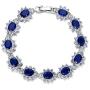 EVER FAITH Womens Austrian Crystal Zircon Bridal Snowflake Flower Tennis Bracelet Silver-Tone