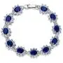 EVER FAITH Womens Austrian Crystal Zircon Bridal Snowflake Flower Tennis Bracelet Silver-Tone EVER FAITH Womens Austrian Crystal Zircon Bridal Snowflake Flower Tennis Bracelet Silver-Tone