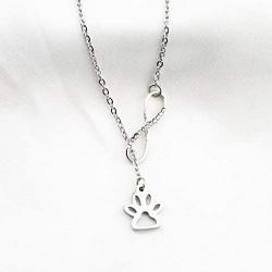 Dog Paw Print Pendant Infinity Love Heart Necklace Dogs Lover Gift