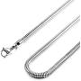 MOWOM 4.0mm Wide Silver Color Mens Chain Necklace for Women Boys Kids Water Resistant Stainless Steel Snake Men Necklace Chain Link Necklace Thin (14-40 Inches Long)