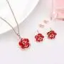 Rose Flower Necklace Earrings Set for Women 18K Gold Plated Hypoallergenic Jewelry Sets Rose Flower Necklace Earrings Set for Women 18K Gold Plated Hypoallergenic Jewelry Sets