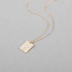 S.J JEWELRY Personalized Positive Energy Tag Necklace for Women Birthday Gift 14K Gold Plated Star Sun Moon Lightning Galaxy Power Wishes Pendant Necklace