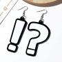 GUOXIAOMEI Question Mark and Exclamation Mark Acrylic Big Long dangle Earrings Jewelry for Women Girls Accessories