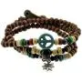Mandala Crafts Peace Symbol Wood Beads Wrap Bracelet/Zen Bracelet/Multi-Layer Wristband/Surf Bracelet #329 Mandala Crafts Peace Symbol Wood Beads Wrap Bracelet/Zen Bracelet/Multi-Layer Wristband/Surf Bracelet #329