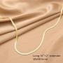 U/D Gold Plated Snake Chain Necklace Bracelet 5MM Flat Herringbone Choker Dainty Adjustable 16Inch Necklace for Women