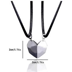 LEGENSTAR Two Souls One Heart Pendant Necklaces for Couple,Wishing Stone Creative Magnet Couples Necklace