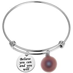 BAUNA Captain America Bracelet Comic American Hero Jewelry with Shield Pendant Believe You Can and You Will Superhero Gift Avenger Fan Gift