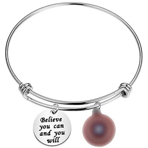 BAUNA Captain America Bracelet Comic American Hero Jewelry with Shield Pendant Believe You Can and You Will Superhero Gift Avenger Fan Gift