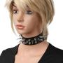 YiZYiF Punk Gothic PU Leather Studded Neck Collar Choker Necklace with Rivets Halloween Party Roleplay Clubwear Rock Jewelry