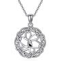 PYTALI 925 Stealing Sliver Celtic Knot Necklace Good Luck Oxidized Pendant Necklace,Gift for Women Girl 18''+2 Chain