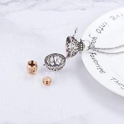 Vintage Hollow Flower Urn Necklace for Ashes Forever in My Heart Memorial Locket Pendant Jar Keepsake Cremation Jewelry