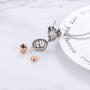 Vintage Hollow Flower Urn Necklace for Ashes Forever in My Heart Memorial Locket Pendant Jar Keepsake Cremation Jewelry