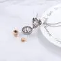 Vintage Hollow Flower Urn Necklace for Ashes Forever in My Heart Memorial Locket Pendant Jar Keepsake Cremation Jewelry
