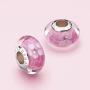 ATHENAIE 925 Sterling Silver Magnolia Bloom Pale Cerise Enamel Pink CZ Bead Charms for Bracelet
