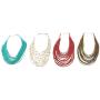 Necklace / 20 Layers Bib Statement Collar Glass Beaded Choker Necklace Fashion Jewelry For Women (Red)