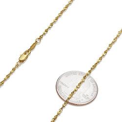 2mm 14k Yellow Gold Plated Twisted Singapore Chain Necklace