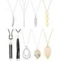 ORAZIO 9 Pcs Long Necklace Set for Women Disk Tassel Fringe Necklace Simple Bar Statement Pendant Necklace Silver and Gold Fashion Jewelry Set