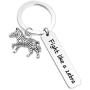 Ribukat Inspirational Gifts Encouragement Awareness Anti-Cancer Gift Cancer Keychain Fight Like A Zebra Keyring