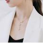 ALAIX Womens Necklace Sets Silver Gold Chain Necklaces with Long Shiny Bling Sparkle Pendant Adjuatable Sweater Necklace for Women and Girls
