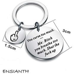 ENSIANTH Funny Gift You Curse Too Much Keychian Funny Sarcastic Gift for Best Friend