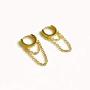 Kyerlyn Tassel Chain Small Hoop Earrings Huggie 14K Gold Plated Drop Dangle Earrings Minimalist Fashion Personalized Jewelry for Women Girls