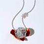 Sterling Silver Rose Necklace - Love Rose Decorated with Cubic Zirconia Two Tone Rose Flower Pendant Necklace for Women, Girls and Girlfriend ，Valentines Day Jewelry Gifts
