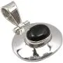 SilverStarJewel Solid Sterling Silver Natural Black Onyx Pendant 1.1'' Jewelery Gift SilverStarJewel Solid Sterling Silver Natural Black Onyx Pendant 1.1'' Jewelery Gift