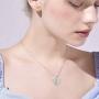 Distance Heart Necklace for Women 925 Sterling Silver 18k Moon Heart Pendants for Girlfriend Wife Mother Sister Necklaces Jewelry for Christmas Valentines Day