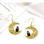 Cute Cat Moon Earrings Animal Earrings Hollow moon cat earrings Jewelry Gift for Women
