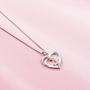 Star and Moon Heart Necklace 925 Sterling Silver Necklace I Love You Forever Pendant with Cubic Zirconia, Valentines Mothers Day Jewelry Gifts for Girls Couples Girlfriend Mom Wife