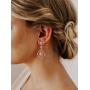 SWEETV Chandelier Wedding Earrings Rose Gold Bridal Earrings for Women Brides-Art Deco Drop Dangle Earrings